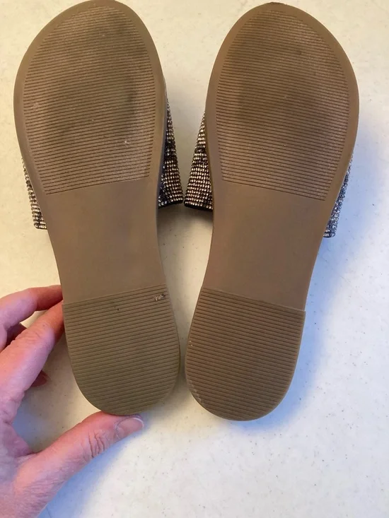 Steve Madden Embellished Snake-Print Slide Sandals - Black/Tan - Picture 5 of 7